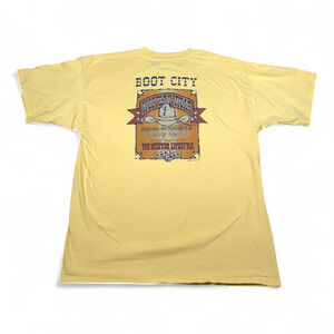 Vintage Boot City Western Wear Shirt Adult EXTRA LARGE Yellow Western Cowboy 90s